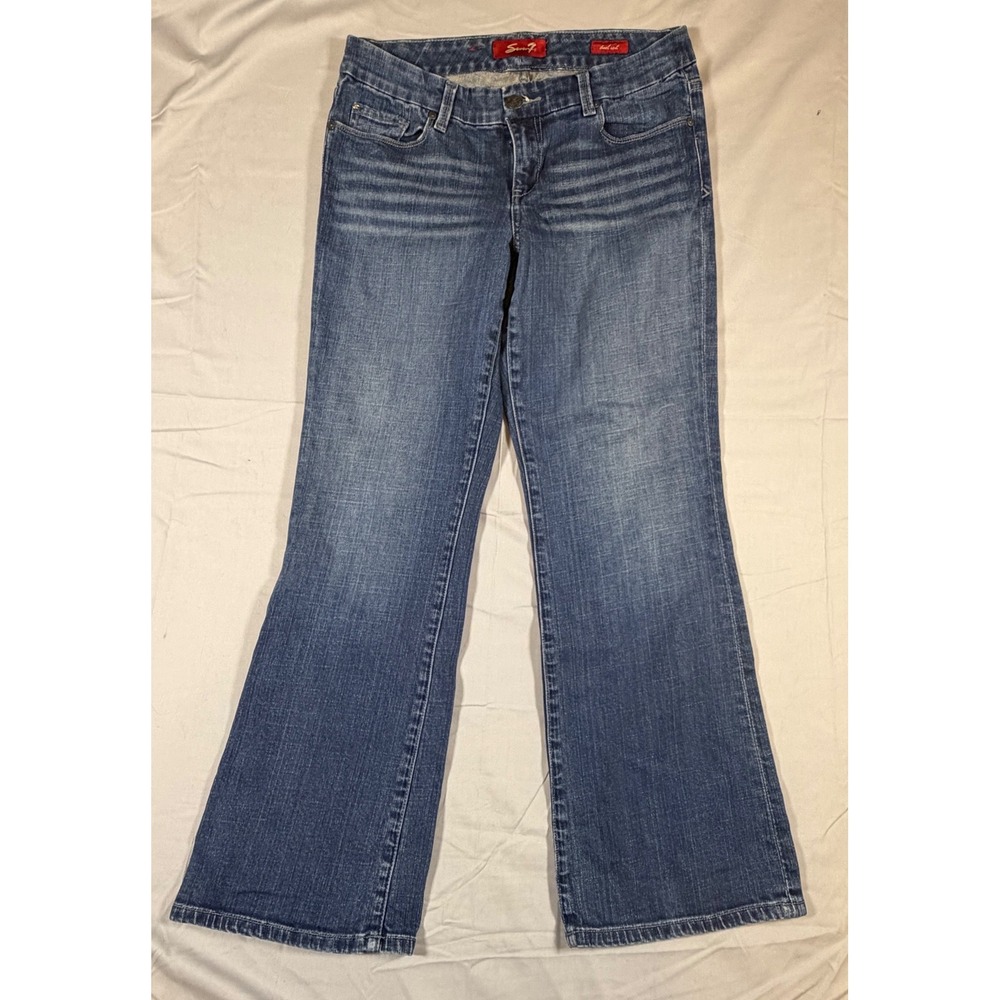 Seven7 Women Blue Bootcut Jeans Medium Wash Stretch Denim Size 10 Boot Cut